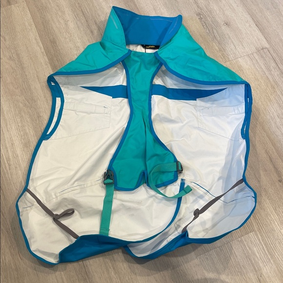 RuffWear Teal and Blue Dog Rain Jacket Size Medium - Picture 4 of 6